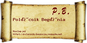 Polácsik Begónia névjegykártya